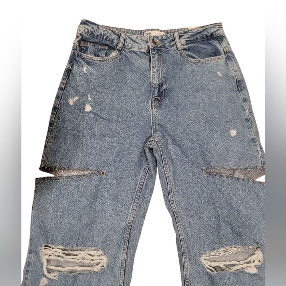 Zara Mid Rise Straight Jeans size 8 - Picture 4 of 9